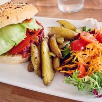 Vegan burger  at La Cantine in Biarritz