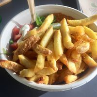 A bowl with fries and chickpeas. Around 8/9 €.  at Frittenglück - Siegen Oberstadt in Siegen