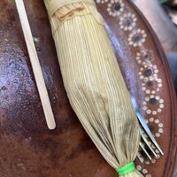 Mushroom tamale   at La Galeria Cafe in Mexico City