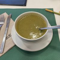 Cream of broccoli soup at La Biotika in Madrid