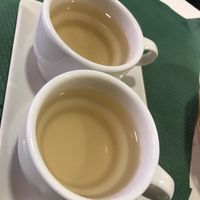 An infusion that came with menu of the day    at La Biotika in Madrid