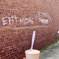 lemonade sorbet  at Mt. Tom's Ice Cream in Easthampton