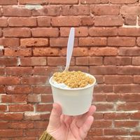 vegan pistachio with a topping of wet walnuts (maple walnuts!)  at Mt. Tom's Ice Cream in Easthampton