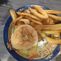 Impossible Burger w/ eggplant bacon at nightshop in Bloomington