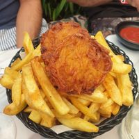 Chips and hash browns at 7th Heaven in Sutherland
