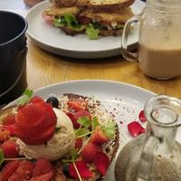 Taro Pancake and Vegan Chicken Schnitzel Sandwich at 7th Heaven in Sutherland