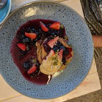 Tiny buckwheat pancakes at The Farmer's Wife in Port Fairy