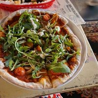 Vegan pumpkin pizza at The Burrow in West End