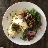 vegan wrap + salad at The Burrow in West End