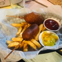 Mini Dagwood dogs at The Burrow in West End