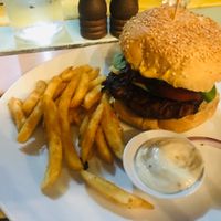 Vegan burger at The Burrow in West End