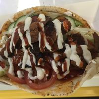 Seitan Doner kebab, with Szechuan sauce. at Indy's Vegan Kitchen in Swindon