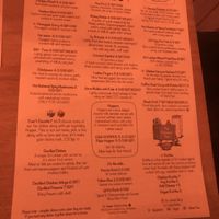 Menu at The Coconut Tree in Cheltenham