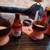 Bier in Kokosschalen at Mama Afrika in Kassel