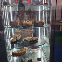 Many vegan cakes and cupcakes (matcha cupcake) at Cafe Willi in Tubingen