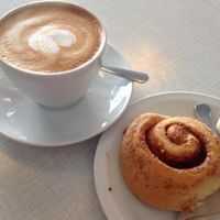 Cappuccino & Cinnamon roll  at Cafe Willi in Tubingen