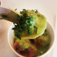 Pelmeny. So so so good. Comforting, flavorful, and a bit refined. at Matrjoska Kroshka in Budapest