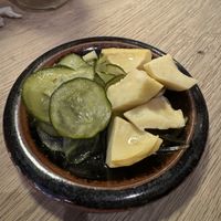 House made pickles   at Koya in London