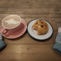 Chocolate milk and cinnamon donut at Brammibal's Donuts - Prenzlauer Berg in Berlin