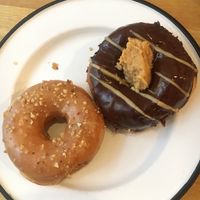 Salted caramel hazelnut and peanut chocolate fudge donuts  at Brammibal's Donuts - Prenzlauer Berg in Berlin