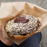 New flavor in April: "Nougat donut" at Brammibal's Donuts - Prenzlauer Berg in Berlin