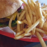 Vegan veg burger at Major Tom's in Kyneton