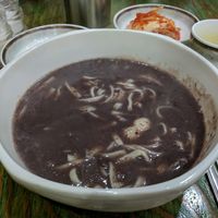 red bean noodle soup at Guksuga in Seoul