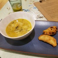 Goan potato and coconut soup at Chickpea in Liverpool
