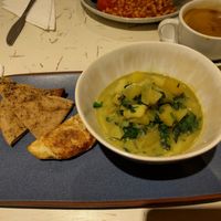 Goan with samosa and bread at Chickpea in Liverpool