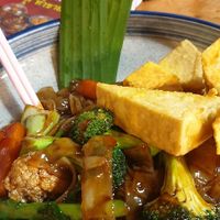 Flat rice noodles with added tofu ($2) and veg ($3) at Imm Oon in Lilydale