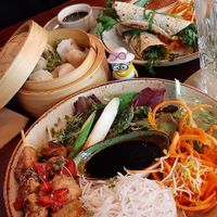 V3 - Seitan Spieße mit Spargel, Teigtaschen & Wraps at Vietal-Kitchen in Hannover