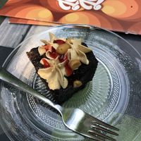 Brownie with peanutbutterfrosting at Galerie Cafe Leidse Lente in Leiden