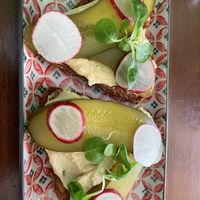 Carrot sandwich with hummus  at Bez Lukru in Wroclaw