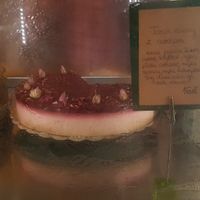 Cheese cake with rose and fruits  at Bez Lukru in Wroclaw