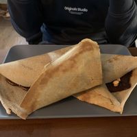 Buckwheat pancakes with date chocolate and nuts  at Bez Lukru in Wroclaw