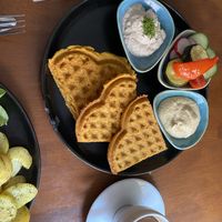 Savory carrot waffles  at Bez Lukru in Wroclaw