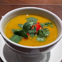 pumpkin soup small  at SLA - Catharijne in Utrecht