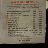 Vegan Options at Z's Asian Bistro in Columbus