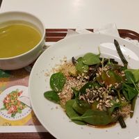 pea soup and quinoa  at Salateira in Kyiv