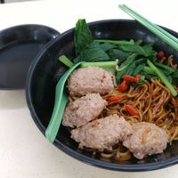 Handmade noodles with omnipork at Vegan Curry Rice in West Singapore