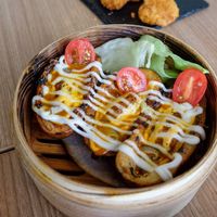 Delicious shitake mushroom potato boat
 at Vegan Curry Rice in West Singapore