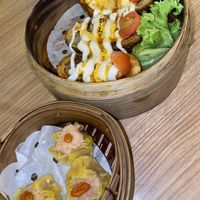 siew mai $3 and shitake potato boats $6.80 at Vegan Curry Rice in West Singapore