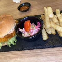 katsu mayo burger set  at Vegan Curry Rice in West Singapore