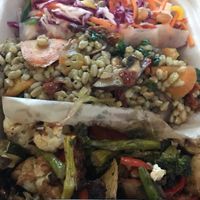 3 different vegan options at Moveable Feast in Geneva