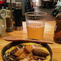 Porridge bowl and matcha at Cafe Elektric in Prague