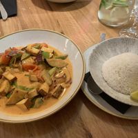 Coconut milk based curry at Cafe Elektric in Prague