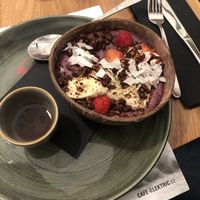 Coconut berry bowl at Cafe Elektric in Prague