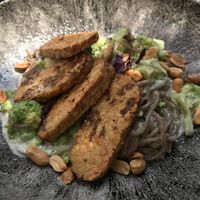 The soba noodles with Tempeh. Tastes AMAZING.  at Cafe Elektric in Prague
