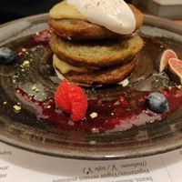 Matcha pancakes were delicious at Cafe Elektric in Prague