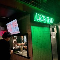 It's a small hole in the wall kitchen in the back of the bar at Lick It Up - International Bar in El Paso